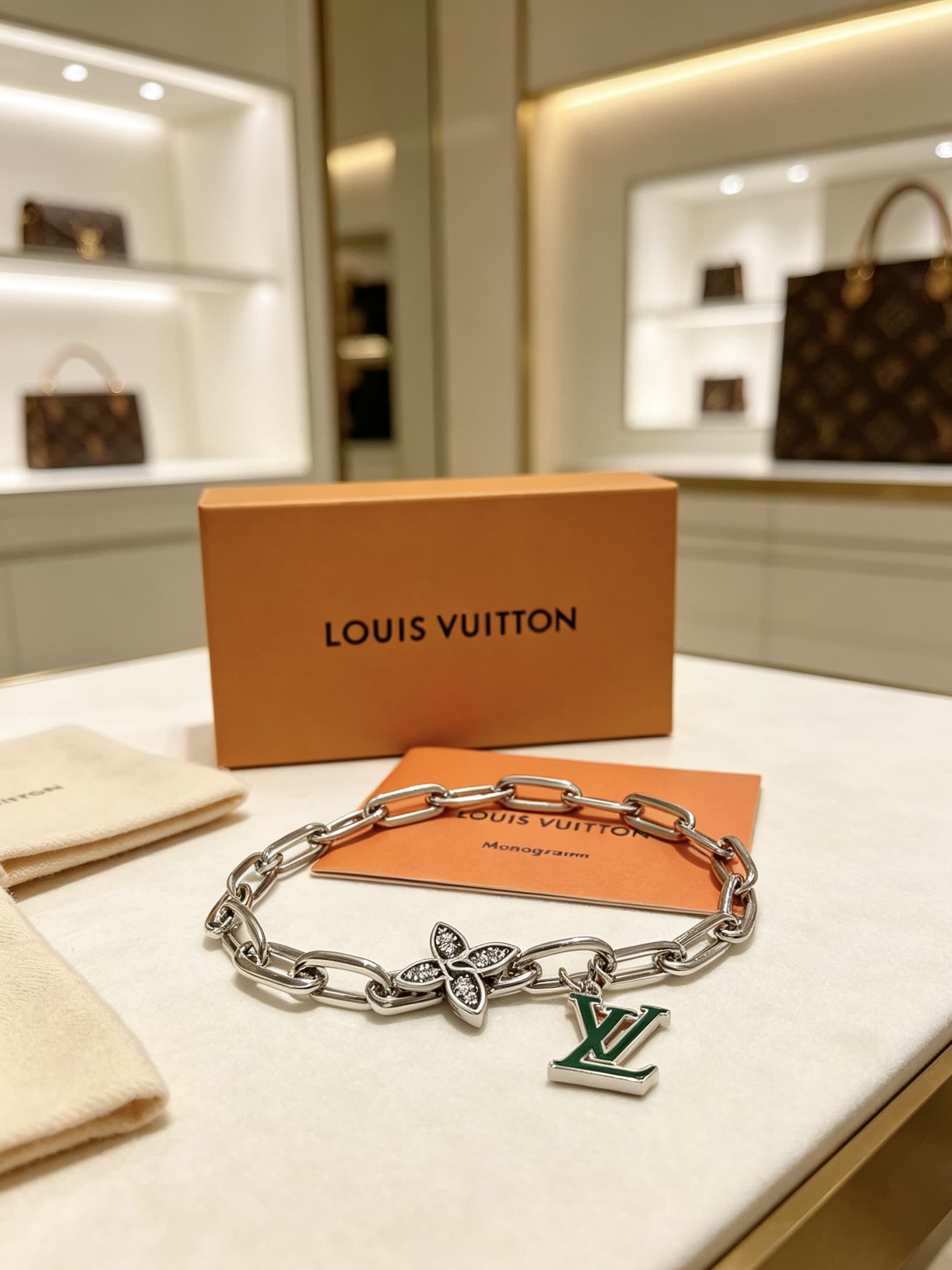 Louis Vuitton Silver Charm Bracelet